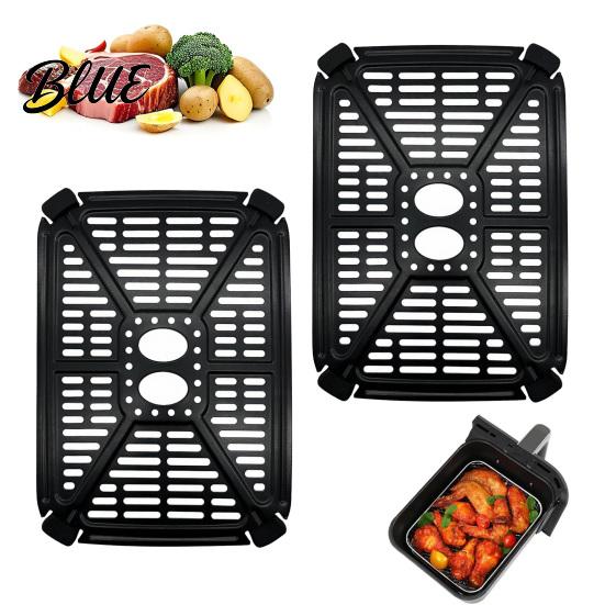 Ventilated Crisper Tray for Even Heating Air Fryer Grill Rack Replacement Holstein Housewares Dual Basket 4.4QT Carbon Nonstick Steel Non-Stick Plate