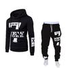 SCIONE 2pcs/set Men's Mannequin Cap Men's Casual Letter Print Sweater Hoodie Set