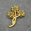 Baroque-Style Multicolor Matte Gold Brooch for Women