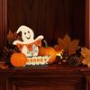 Cute Ghost Wooden Table Sign, Rustic Halloween Tiered Tray Centerpiece, Small White Ghost Sign for Party, Home, Shelf Decor