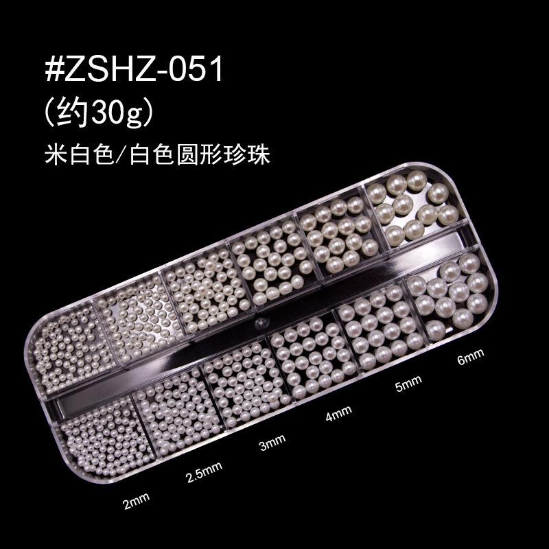 

Nail Art Jewelry Full Round Pure White Beige Pearl Size Mixed Beauty Half Round Nail Art Pearl Jewelry