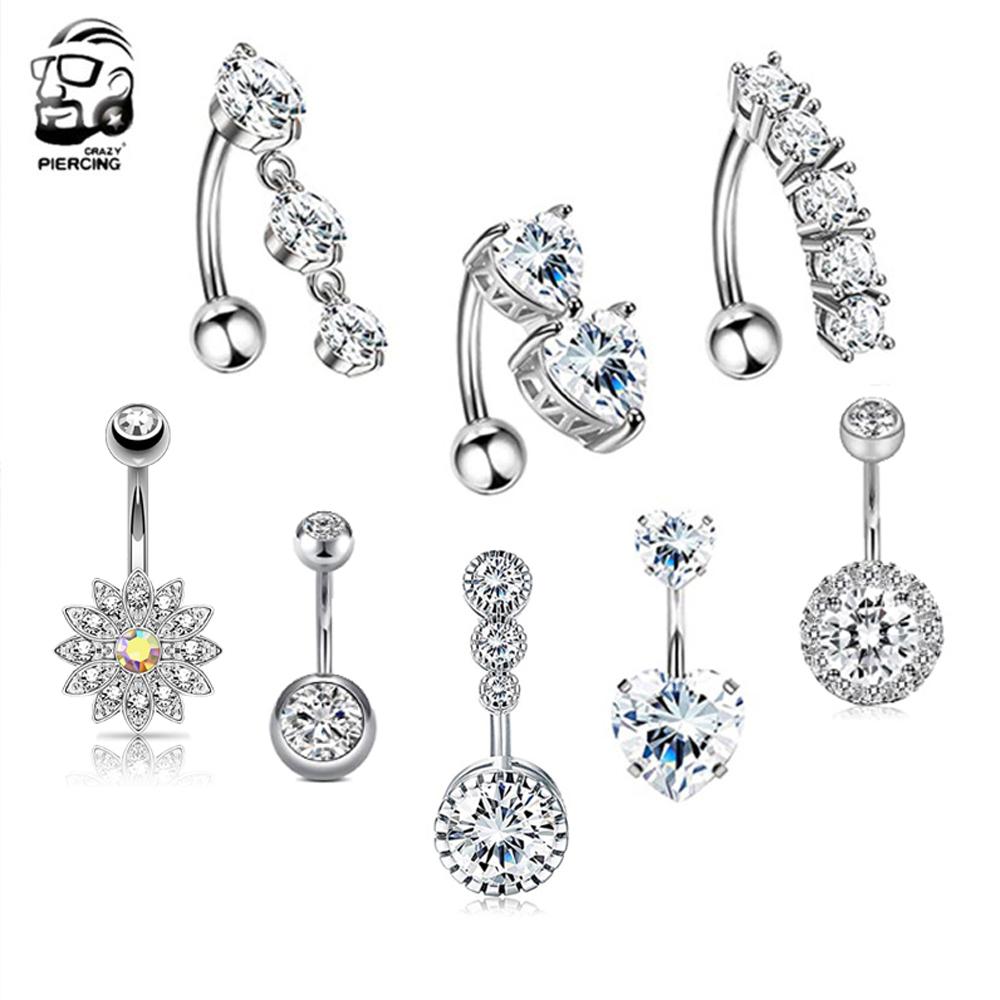 

8 шт./лот, наборы колец для пупка с обратным изогнутым сердечком и цветком, перевернутый стержень из нержавеющей стали, сексуальный пирсинг пупка для женщин и девочек