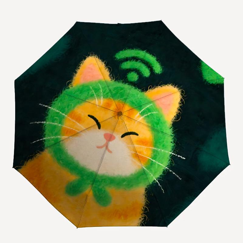 

1pc Cat Wi-Fi Automatic Open/Close Umbrella Compact Folding Umbrella, All-Season Portable Umbrella for Women/Men F1124197