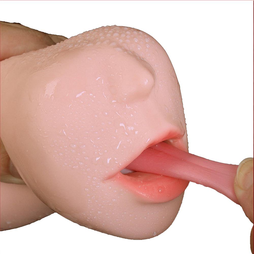 Realistic Oral 3D Deep Throat with Tongue Teeth Artificial Vagina Male Masturbator Realistic Pussy Oral Sex Toys for Men