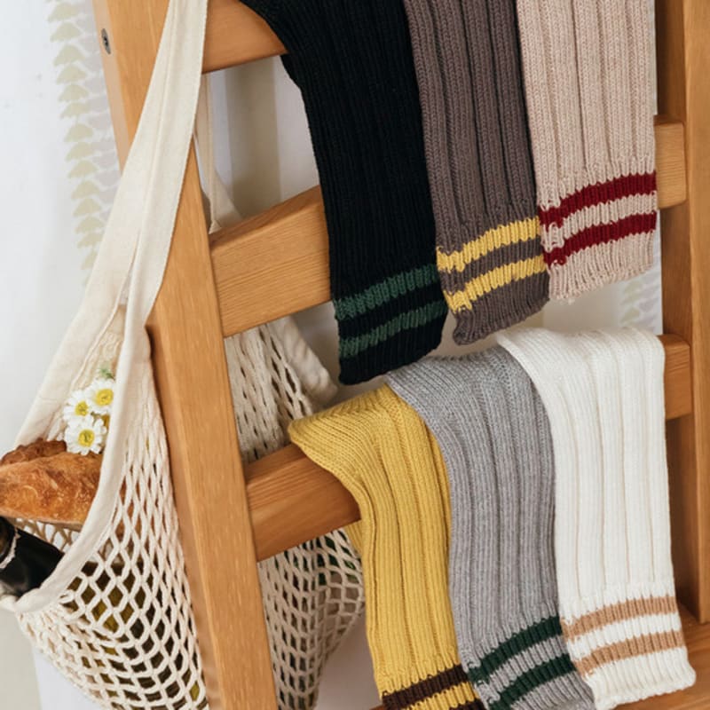 Biarritz Socks [2SET] Butter Ringle Knit Long Socks 6 Colors
