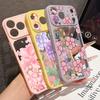 Cartoon Flowers Print Case For iPhone 17 Pro Max For iPhone 16 15 14 13 Pro Max Luxury Hybrid TPU+PC Clear Back Hard Cover