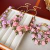 GemChic Women's Sweet Floral Rose Pearl Necklace and Bracelet Set Rhinestone Leaf Collarbone Chain Fashion Jewelry for Party Wedding