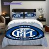 Emblema Inter Milan Sfondo Vivace Set da Tre Pezzi (1 * copripiumino + 2 * federa, senza nucleo) Set biancheria da letto regalo di Natale compleanno