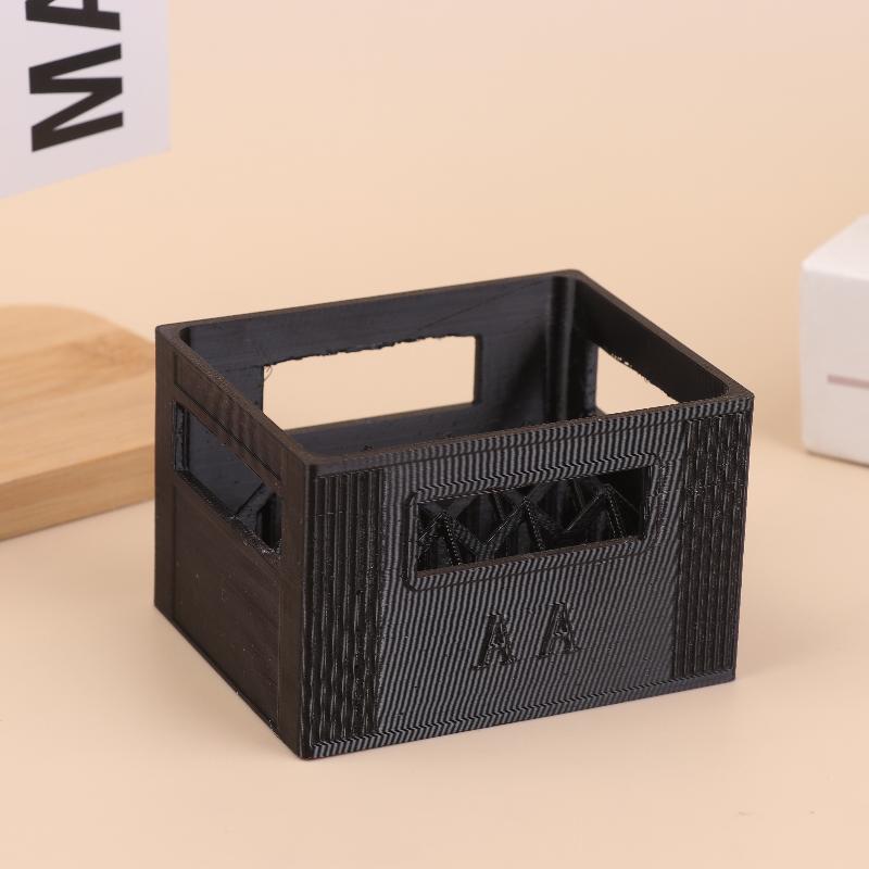 3D Printed Beer Crate Style Battery Storage Case No. 5 Aa No. 7 Aaa Battery Basket Stackable Batteries Storage Box Home Decor