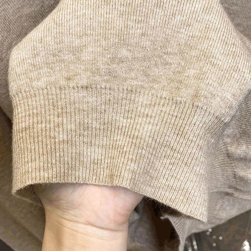 Sweater for Women Autumn Winter Thickened Warm Knitted Stretchy Long Sleeve Oversize Tops