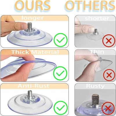 10 Stück Saughaken mit Schraubmutter 60mm Verdickter PVC-Saugnapf Vakuumsaugnapf für Glasfenster Badezimmer Saugpads