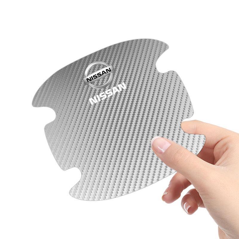 4PCS Car Door Handle Protection 3D Sticker Emblem Car Decoration For Nissan Nismo Almera Tiida Juke Teana Qashqai 350Z 370Z GTR