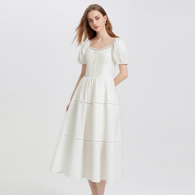 Damen Kurzarm A-Linien Midi-Kleid
