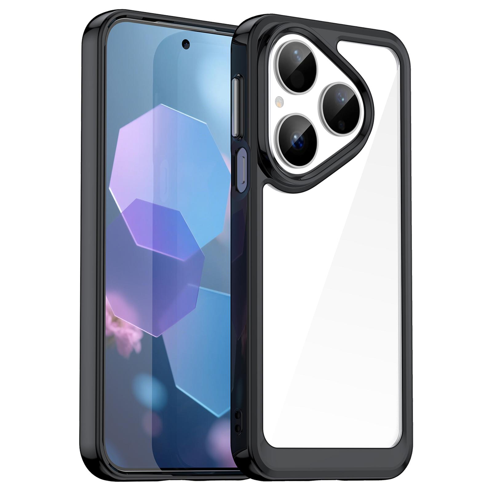 

For Huawei Pura 80 Case TPU+Acrylic Protective Clear Phone Cover Black