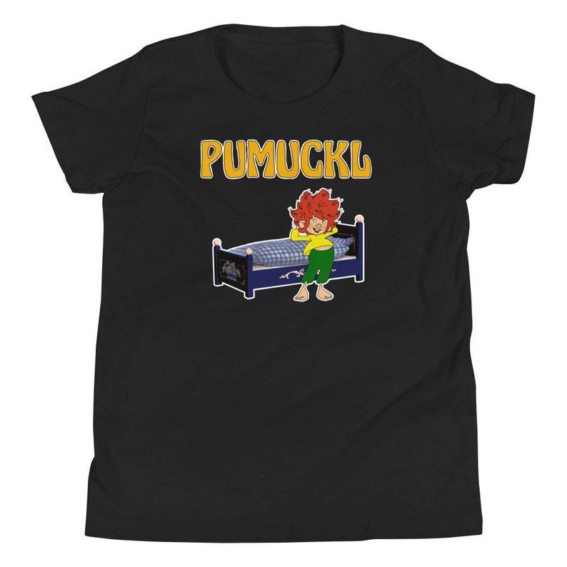 80s retro vintage cartoon Zeichentrick Pumuckl Bett Bed Unisex Youth Short Sleeve T-Shirt 150