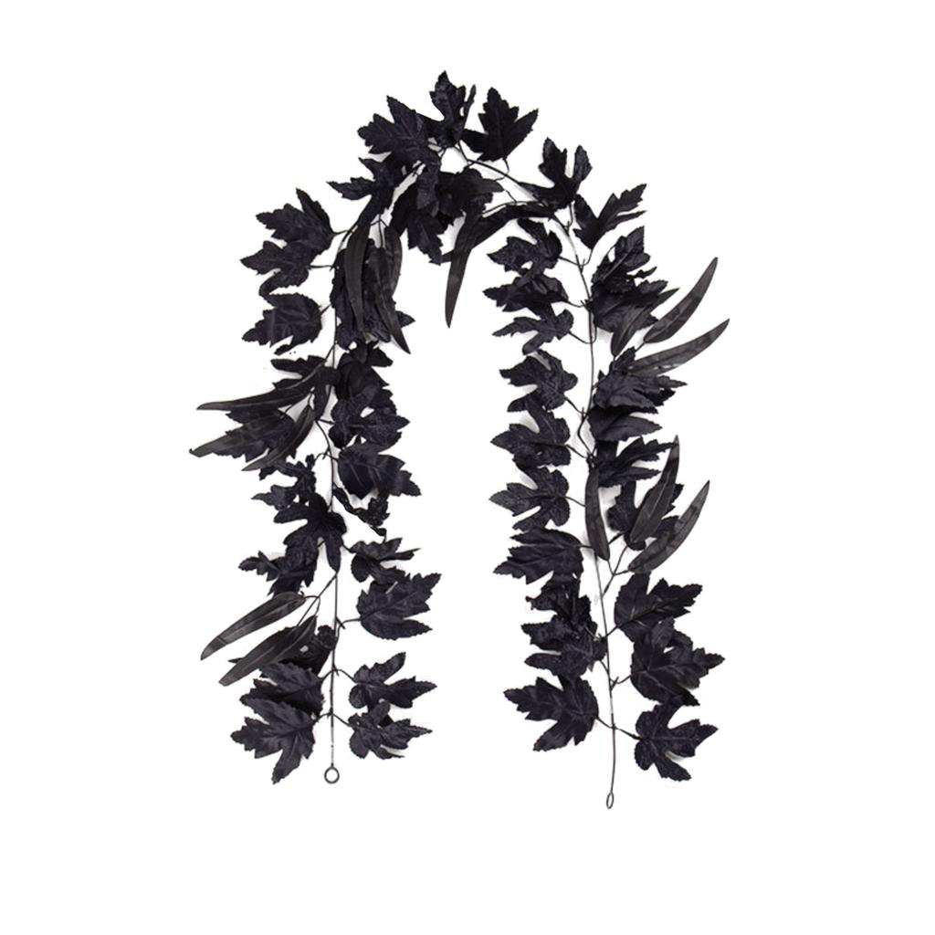 Artificial Maple Leaf Garland 175cm Halloween Decorative Vine with Pumpkin Accents for Indoor Outdoor Seasonal Home Decoration