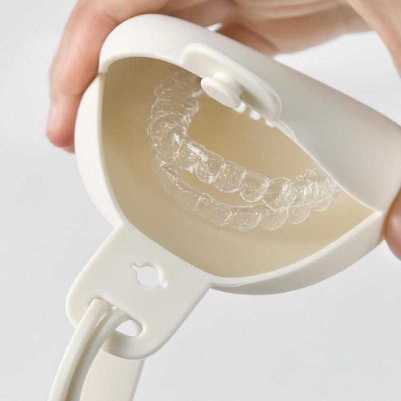Tragbare Zahnprothesen-Aufbewahrungsbox Donut-Zahnspange Kieferorthopädischer Retainer Dentaler Unsichtbarer Zahnspangen-Organizer Silikontasche Mundhygiene