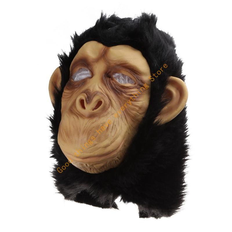 

Novelty Monkey Mask Creepy Animal Chimp for Head Masks Halloween Party D 55KF CN