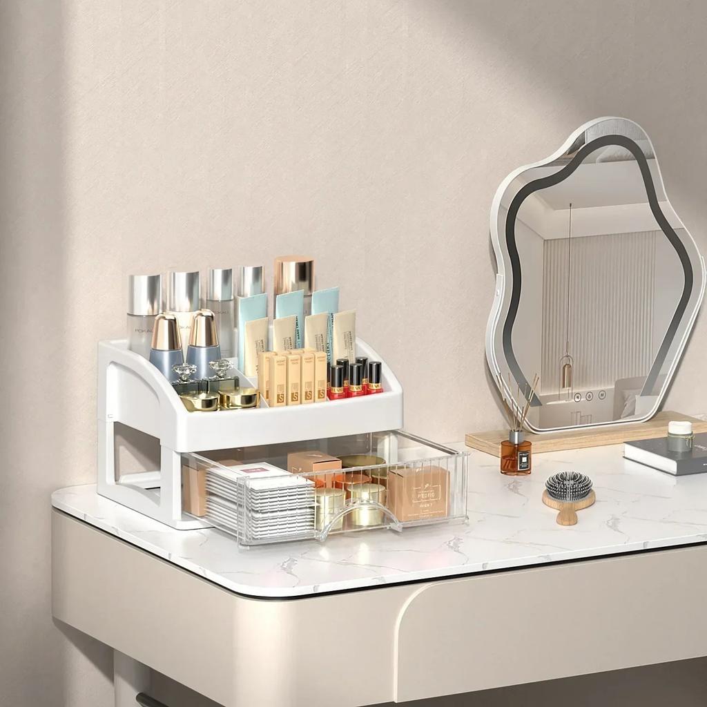 Scatola Porta Trucco Acrilico Multistrato Contenitore Cosmetici Trasparente Cassettiera da Scrivania Porta Gioielli Plastica Trasparente Organizzatore Trucco