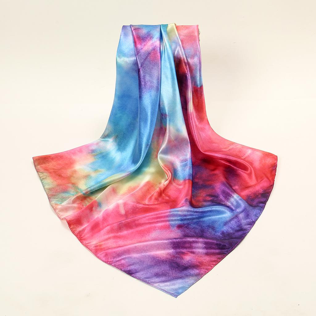 New Palestine Scarf Keffiyeh Women Printed Square Scarf Muslim Hijab Satin Silk Handkerchief Bandanna Muffler Headscarf Wraps