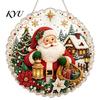 Třpytivé kamínkové umění Vánoční malba falešnými perlami Suncatcher sada, 3D Betlém/Santa Claus/Pták/Strom Náboženské sváteční dekorace Korálky