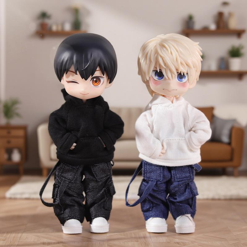 Φούτερ με επένδυση για κούκλα OB11, Ρούχα και Παντελόνι Κοστούμι Για κούκλα Ob11 1/12, Καθημερινά Casual Αξεσουάρ Για Παιδιά DIY