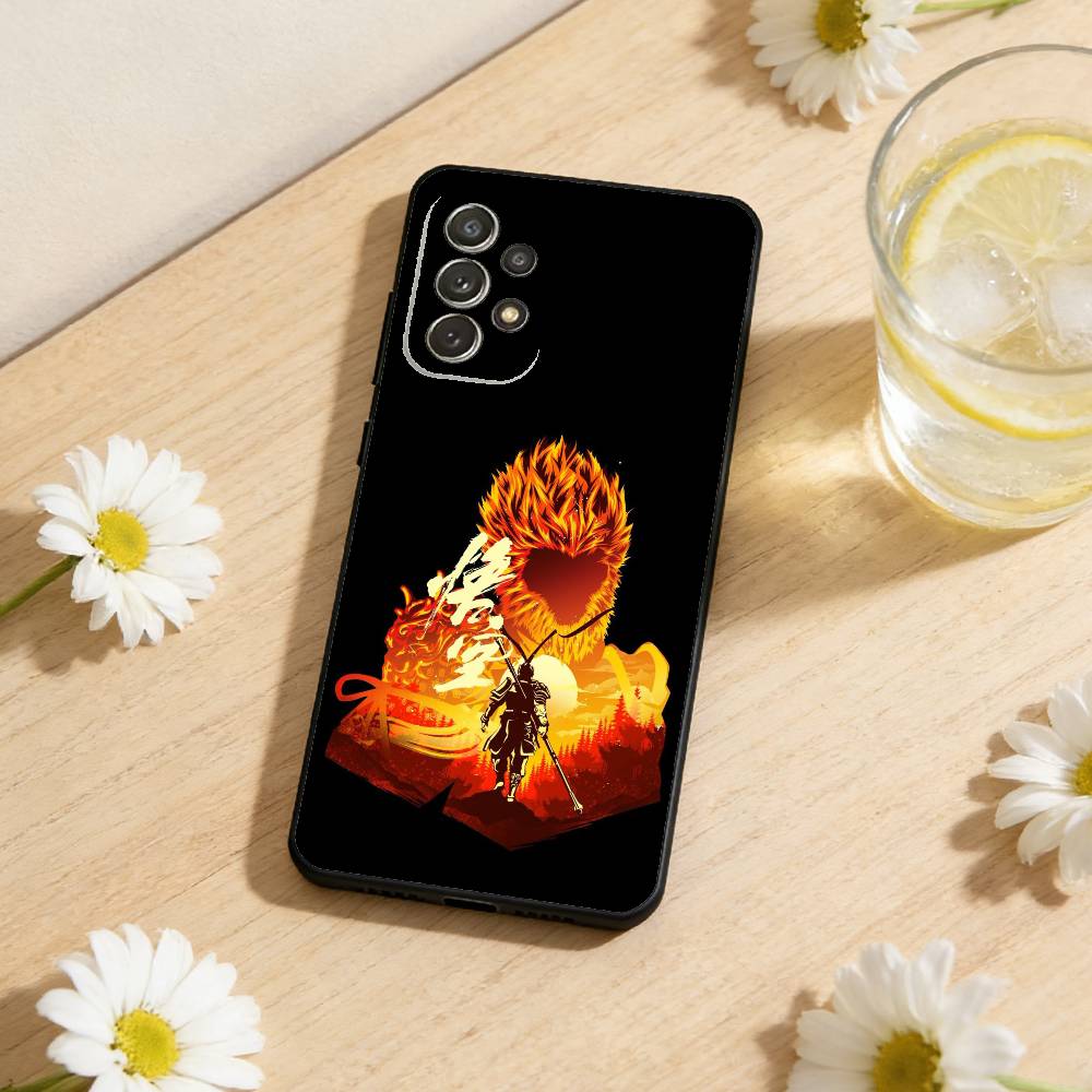B-Black Myth Wukong Phone Case For Samsung S26,S25,S24,S21,S22,S23,S30,Ultra,S20,Plus,Others Soft Black Cover