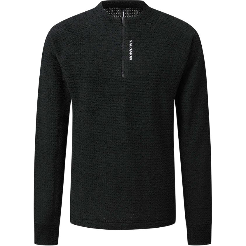 

Salomon Logo Embroidered Half-Zip Long Sleeve T-Shirt Men Tops Black LC2563600 L