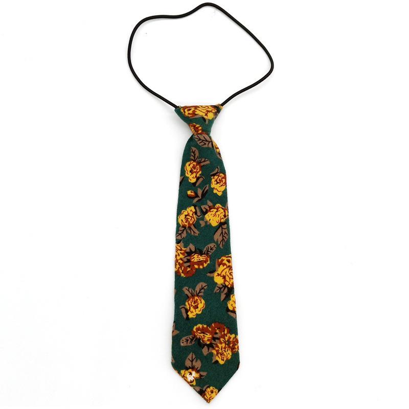6CM Floral Lazy-tie Rubber Band Neckties For Women College Girls Shirt Uniform Neckwear Korean Style Narrow Knot Free Small Ties