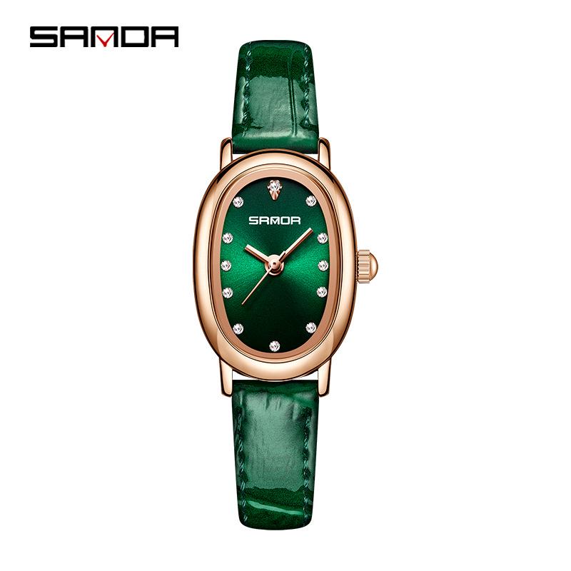 SANDA Women s Retro Oval Waterproof Quartz Fashion Wristwatch