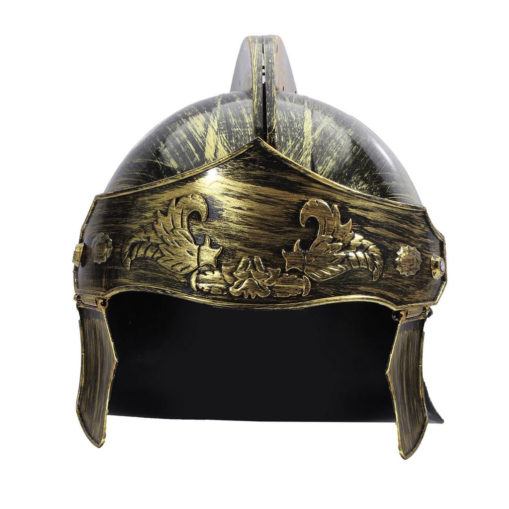 Plastic Spartan Gladiator Helmet for Men: Medieval Roman Warrior Knight Costume Headgear for Halloween Stage Performance