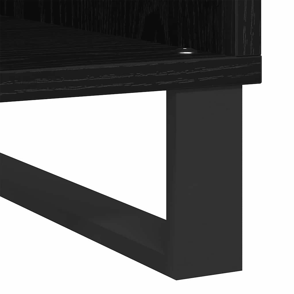 Vinyl Record Cabinet Black Oak Effect 100 x 38 x 48 cm