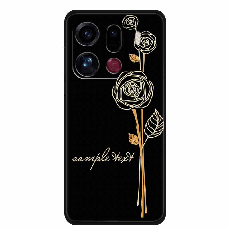 3D Flowers Case For Oppo Find X9 Pro 5G Case Emboss Relief Floral Black Silicone Soft Back Cover For Oppo Find X9 Pro Case Funda