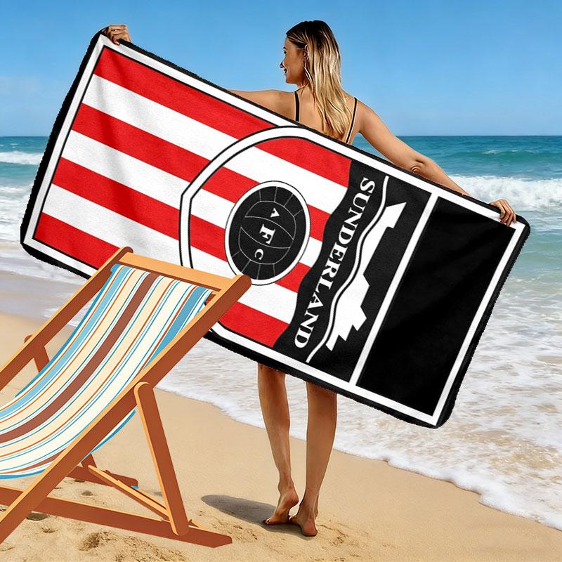 Sunderland A.F Print Beach Towel, Large Soft Quick Dry Towel for Beach Camping Swimming