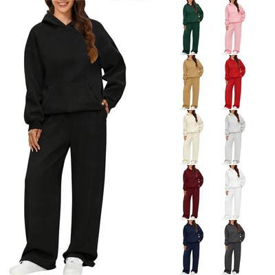 Womens 2 Piece Outfits Hoodie Sweatsuit Sets Oversized Sweatshirt Baggy Fall Fashion Sweatpants With Pockets