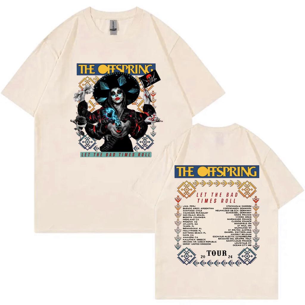The Offspring Bands Let The Bad Times Roll 2024 Graphic T Shirts Fashion Rock Retro T-shirt Unisex Casual 100% Cotton T-shirts