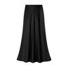 Elegant Satin Fishtail Midi Skirt - Women's High-Waist Silhouette for Summer