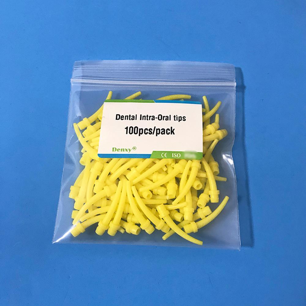 

100 шт. Стоматологические внутриротовые насадки Смесительные насадки Миксер Шприц Одноразовая трубка Стоматологическая смесительная головка