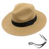 Beach Sun Straw Hat for Women Wide Brim Sun Protection Woven Hat Summer Foldable Packable Roll Up Cap for Travel
