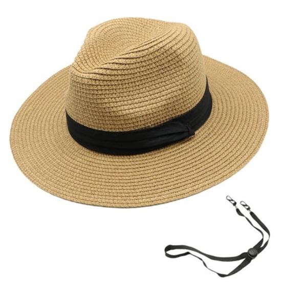 Beach Sun Straw Hat for Women Wide Brim Sun Protection Woven Hat Summer Foldable Packable Roll Up Cap for Travel