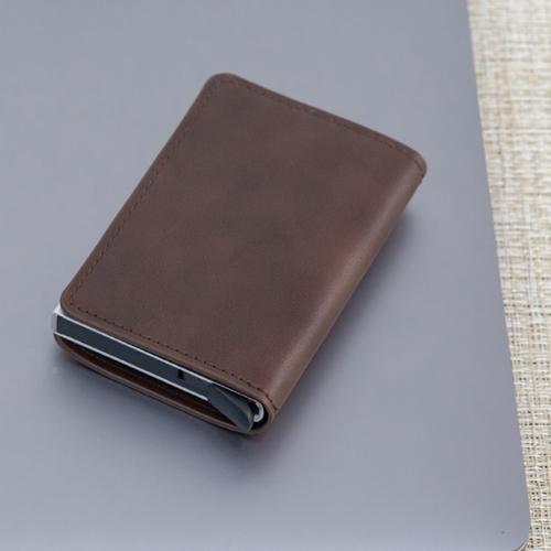 

Мужской и женский смарт-кошелек, держатель для кредитных банковских карт, модный кошелек из алюминиевого сплава, деловой повседневный мини-кошелек, брендовый кошелек из искусственной кожи чёрный