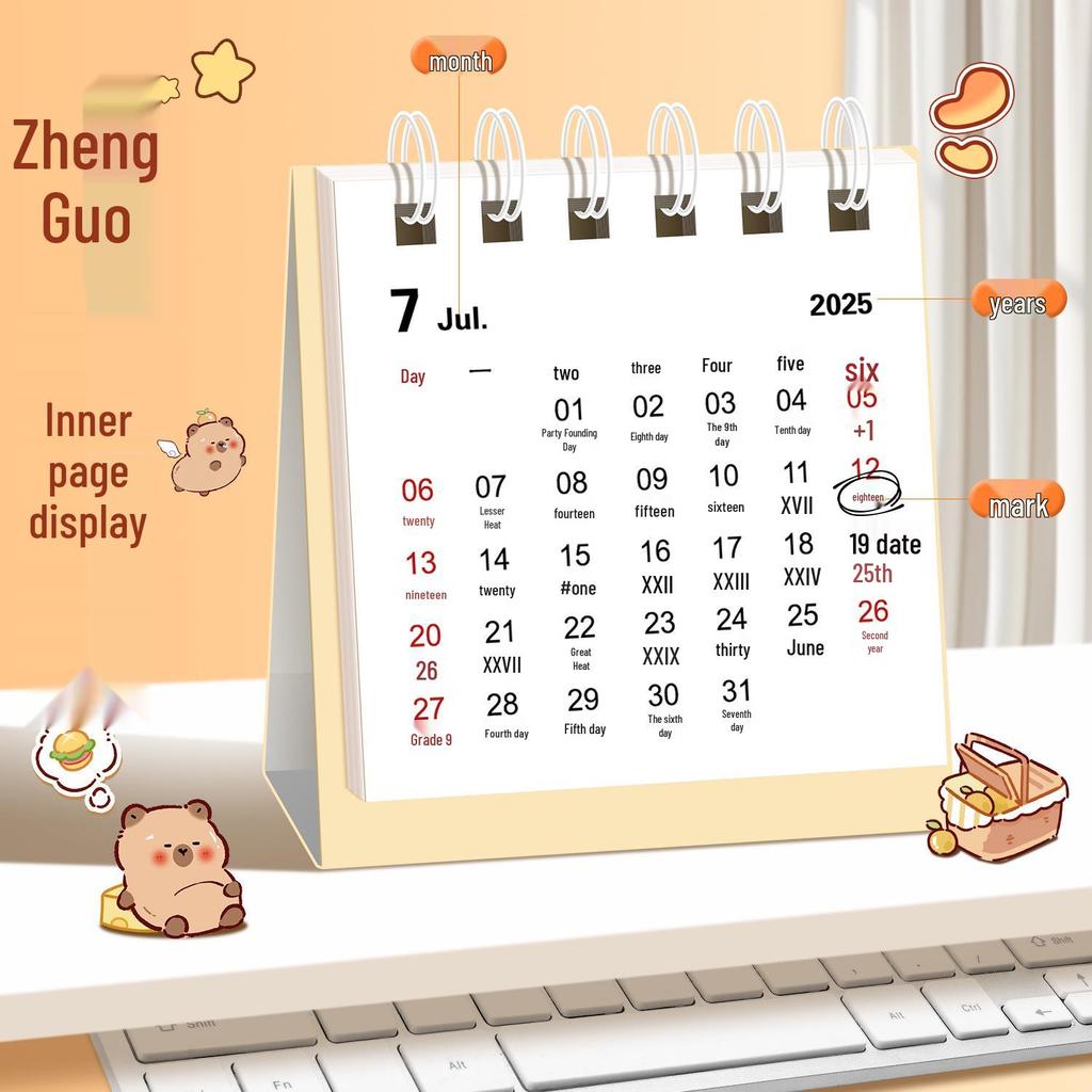 2026 Capybara Cartoon Desk Calendar: Cute Mini Monthly Calendar for Students and Offices