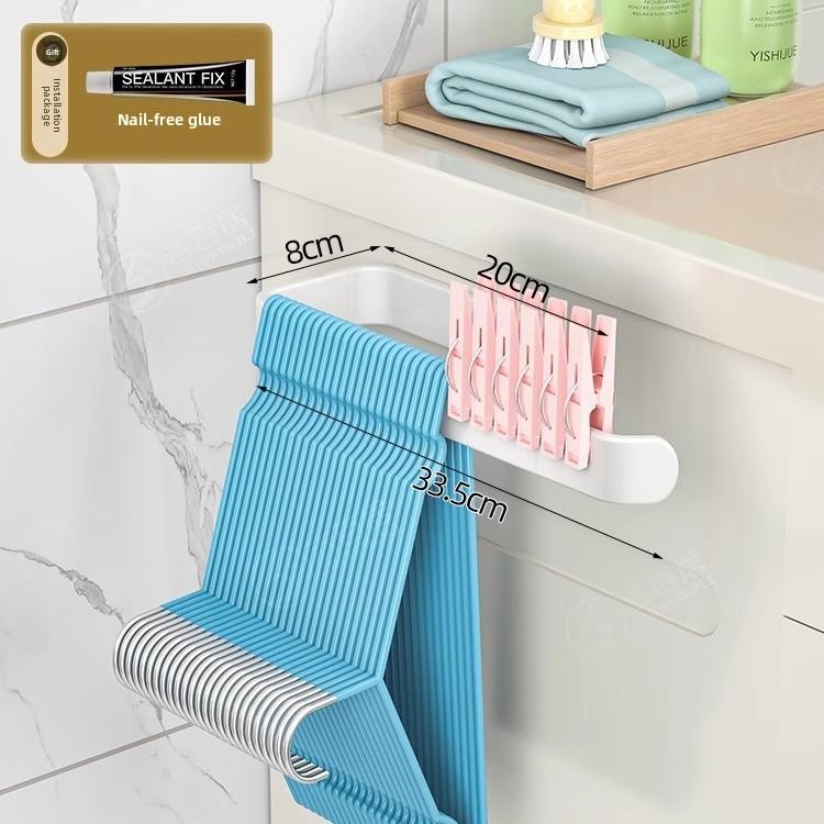 Bathroom Balcony Wall No-punch Hooks Wall-mounted Shelf