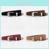 Genuine Leather Retro Womens Belt With Metal Silver Buckle For Business And Casual Wear