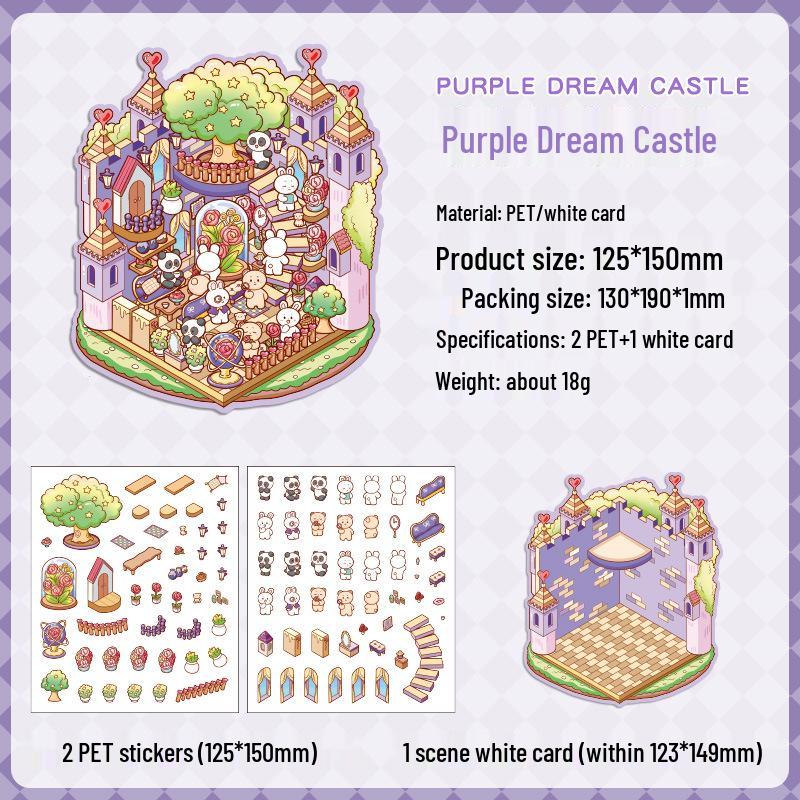 Popular Cartoon Scenery 3D DIY Stickers for Kids