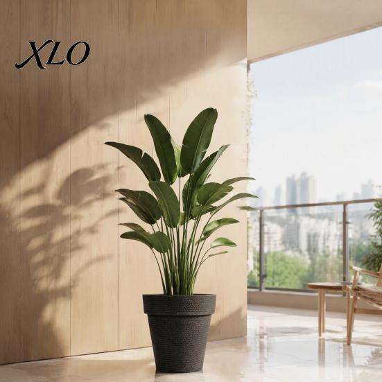 Sun Proof Anti Aging Plant Containers Round Large Planter with Drainage Hole, 12 Inch Dia Stone-Look Flower Thickened Durable Pots for Office