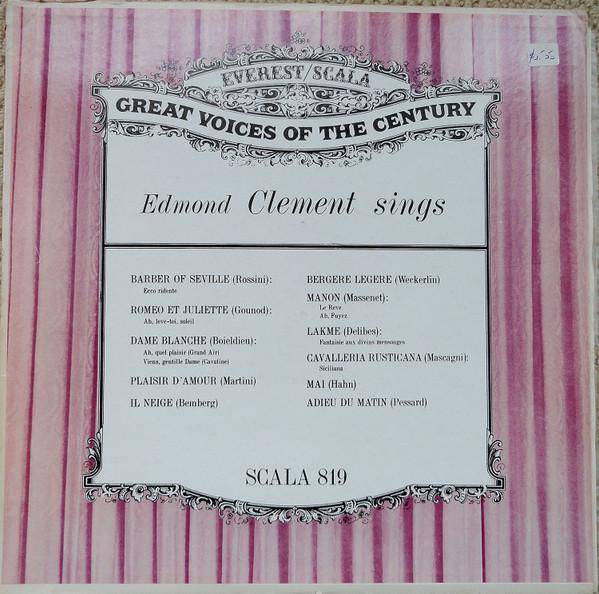 

Виниловая пластинка EDMOND CLEMENT Edmond Clement Sings SC819 EverestScala US Классика Б/У