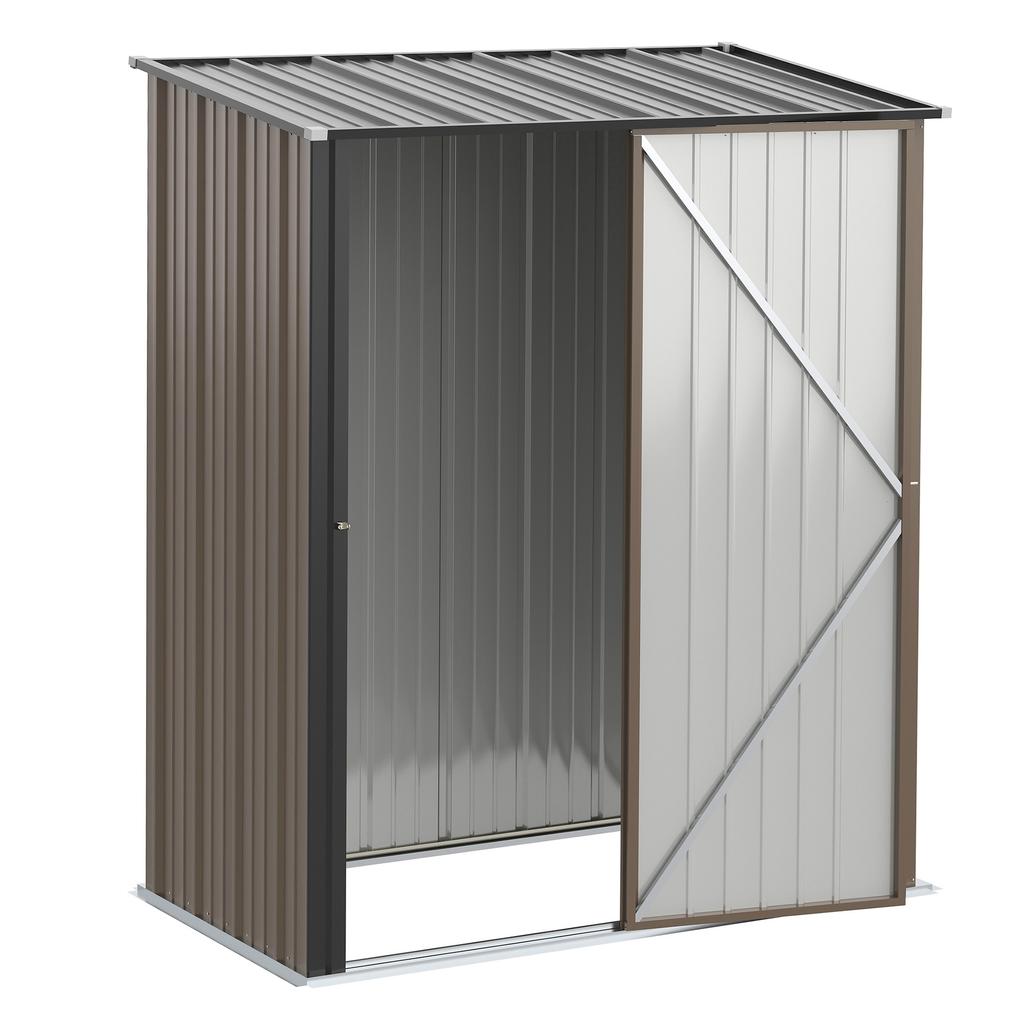 Αποθήκη Κήπου από Κυματοειδές Ατσάλι 5,3 x 3,1ft - Καφέ