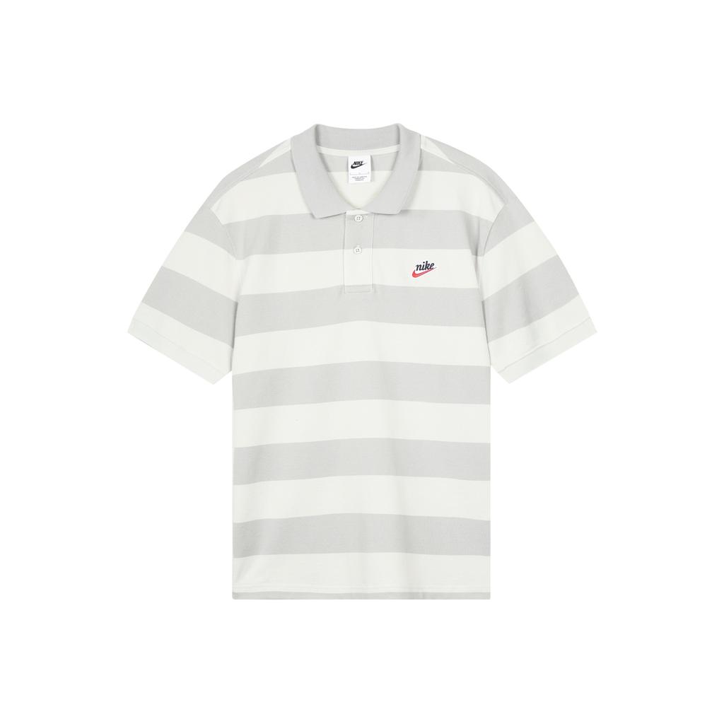 Nike Sportswear Heritage Striped Colorblock Kurzarm-Poloshirt Herren Oberteile Photon-Grau Chiaroscuro-Halo-Gelb CU4433-028