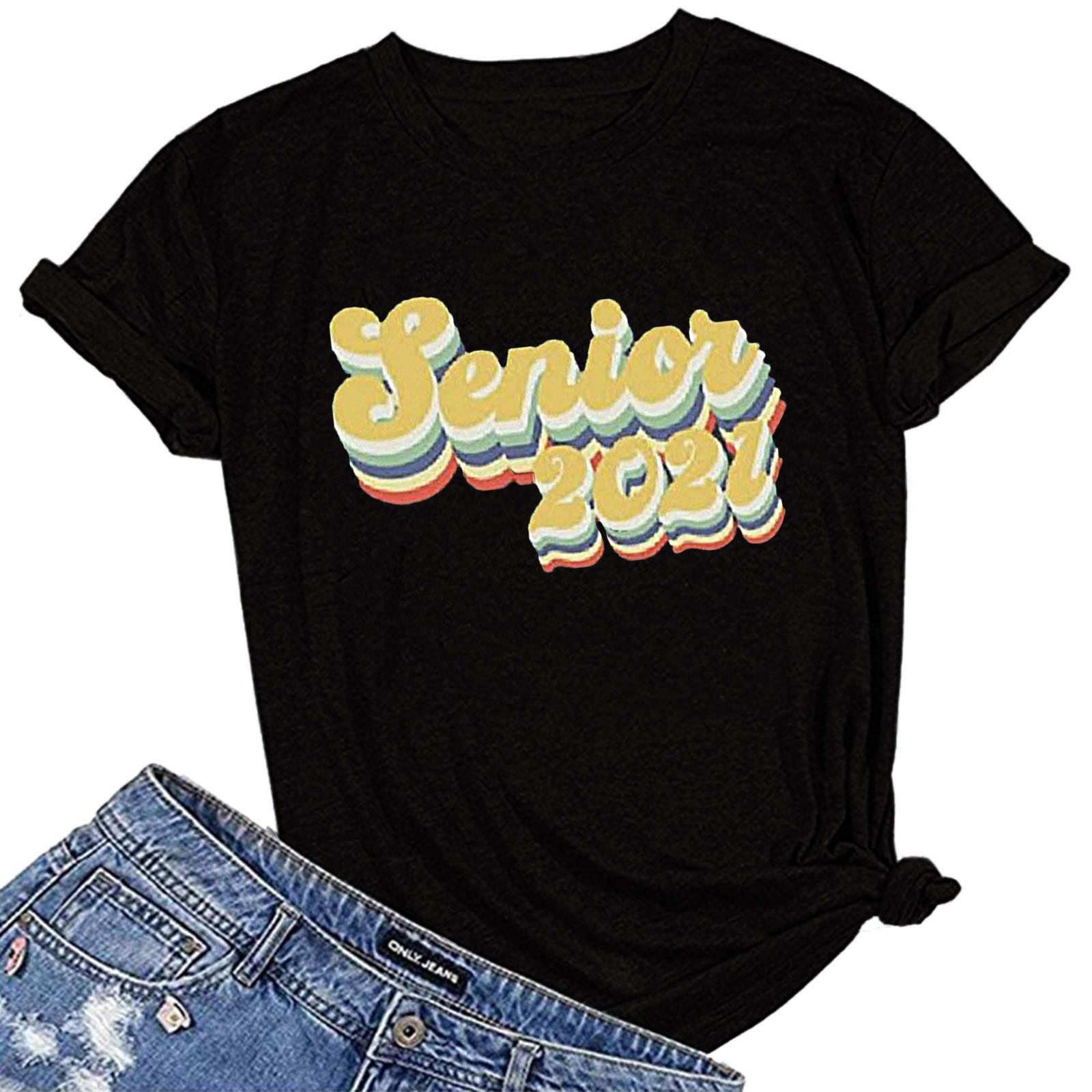 

Women Letter Printing Short Sleeve Shirt Casual Tops Blouse L